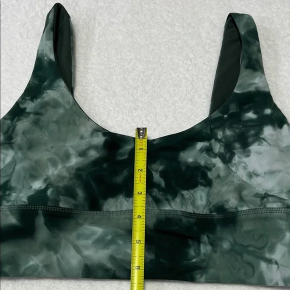 Lululemon Green Tie-Dye Scoop Neck Stretch Sports Bra sz 12 NWOT Comfy Fit - Picture 8 of 10